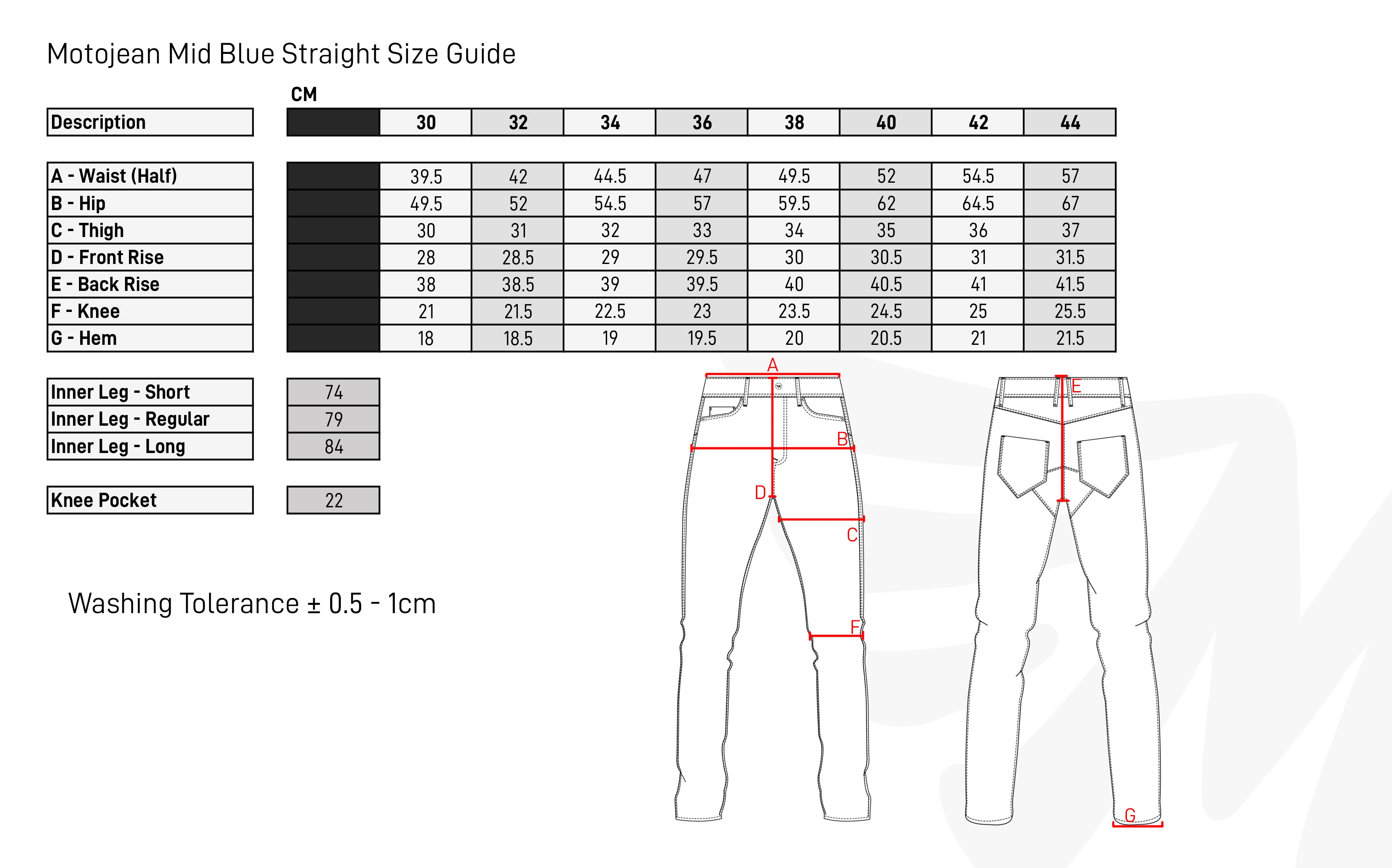 Motojean Mid Blue Straight Size Guide – MotoJean