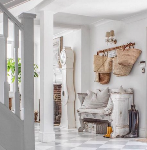 Image of french hallway painted white