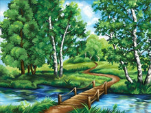 Load image into Gallery viewer, Green Tree Lake DIY Painting By Numbers Landscape Canvas
