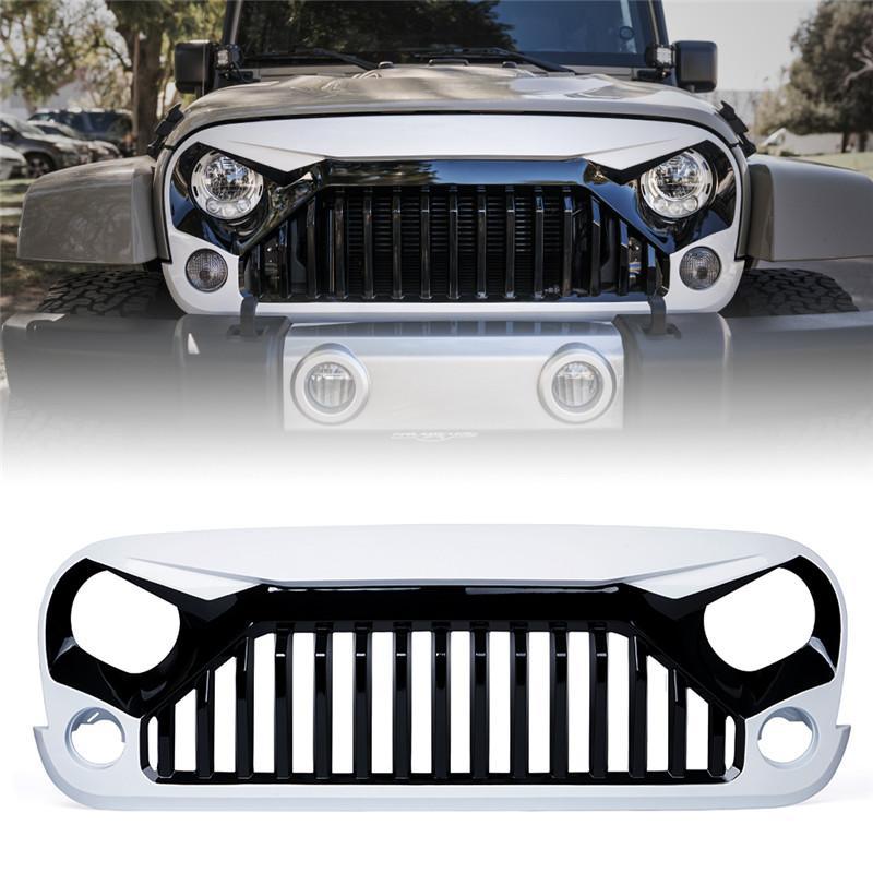 White Jeep Wrangler JK Angry Grill – Crawlertec