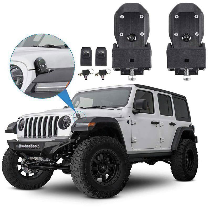 2007+ Jeep Wrangler JK and JL Hood Lock Kit Anti-Theft – Crawlertec