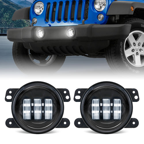 4 Inch Jeep Wrangler JK Halo LED Fog Lights – Crawlertec