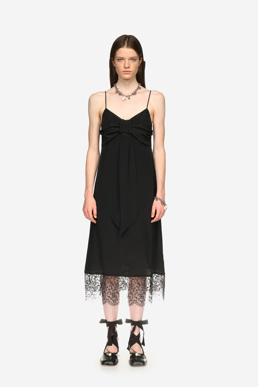 Ophelia Silk Blend Lace Trim Slip Dress