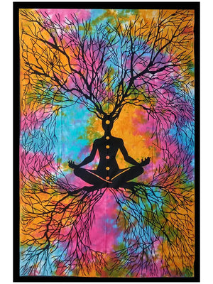 Yogi Tree of Life Tie Dye Tapestry - White Rabbit Restorations