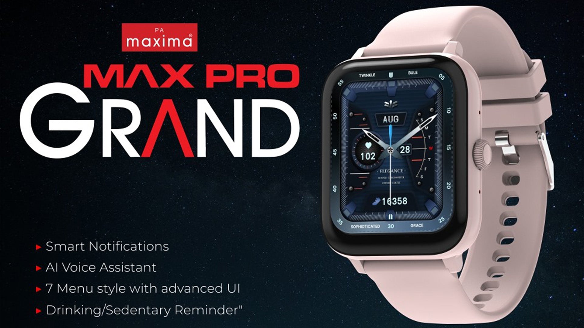 Maxima New Max Pro Grand Smartwatch 1.83 HD 2.5D curved Display