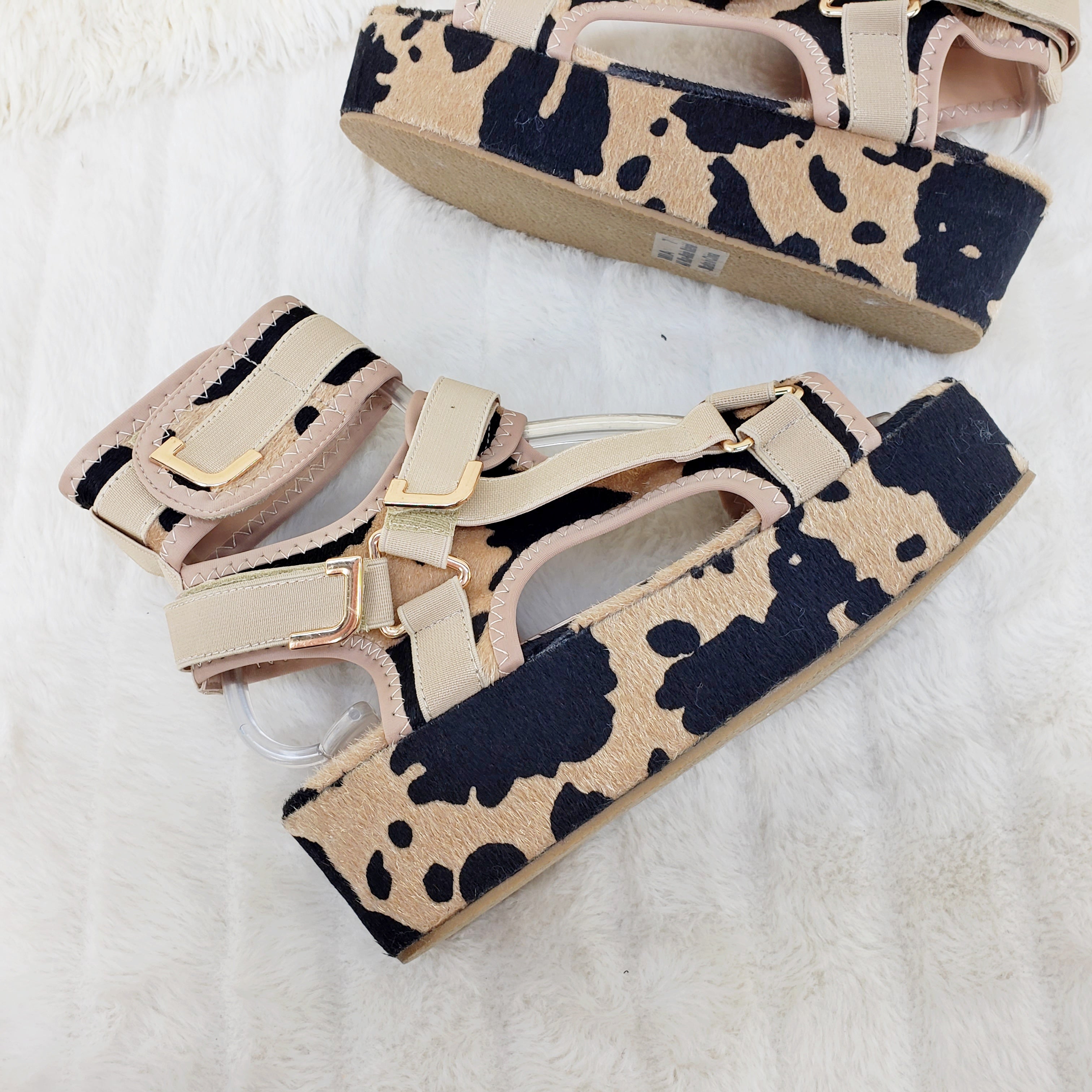 Chocolate Cow 2" Platform Harness Sandals