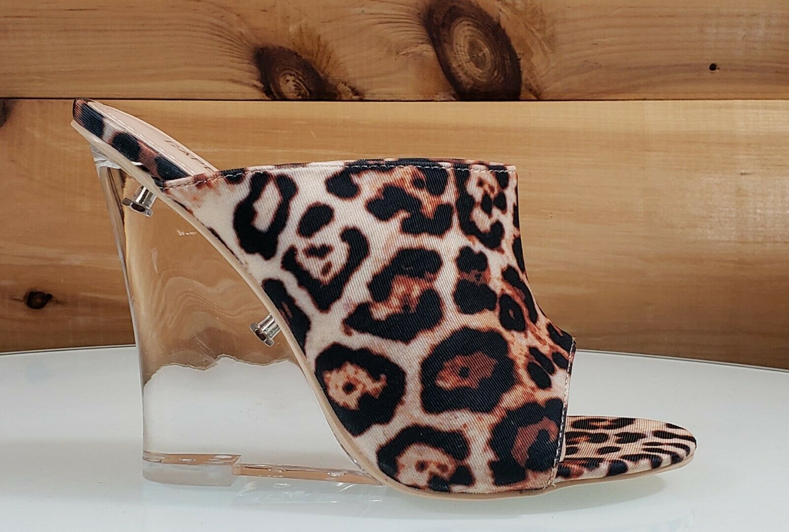 CR Boa Babe Leopard Slip On Clog 4.5" High Heel Wedge Shoes 6-11