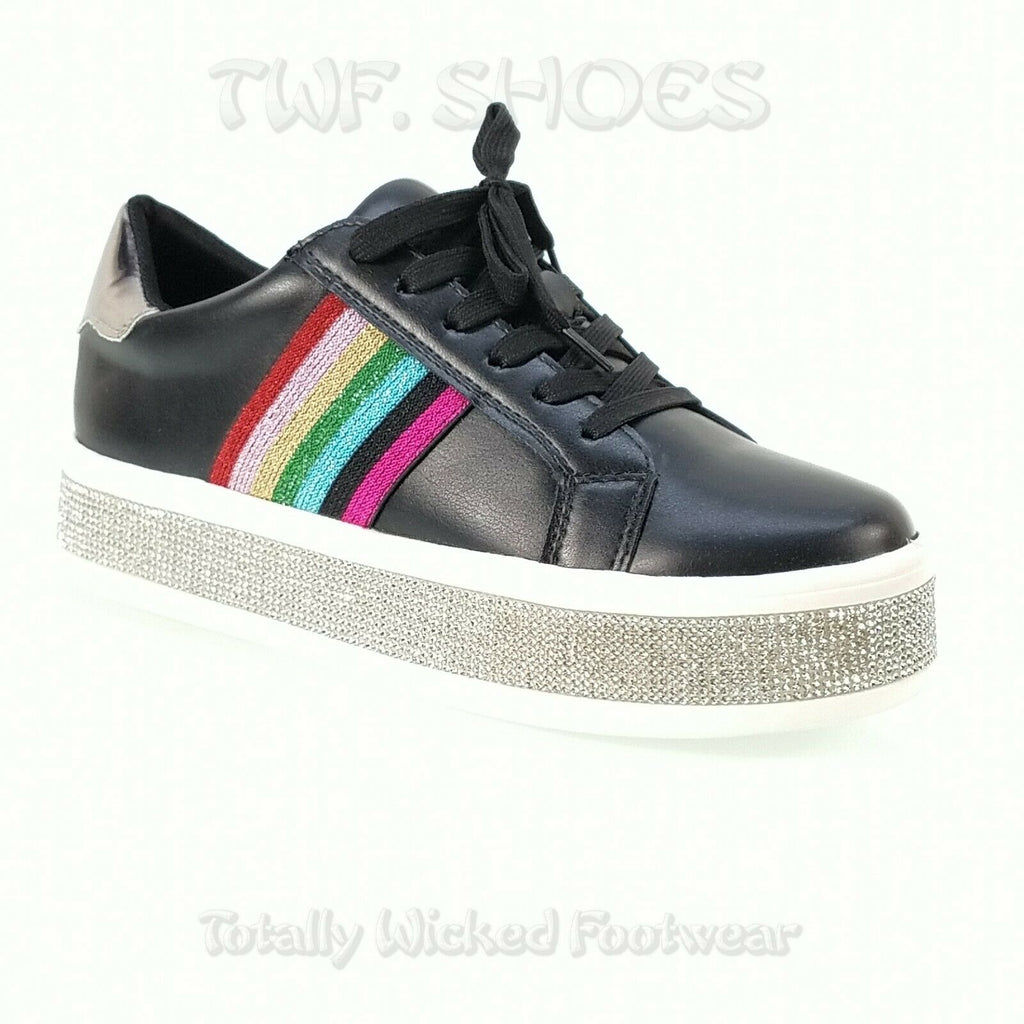 black rainbow sneakers