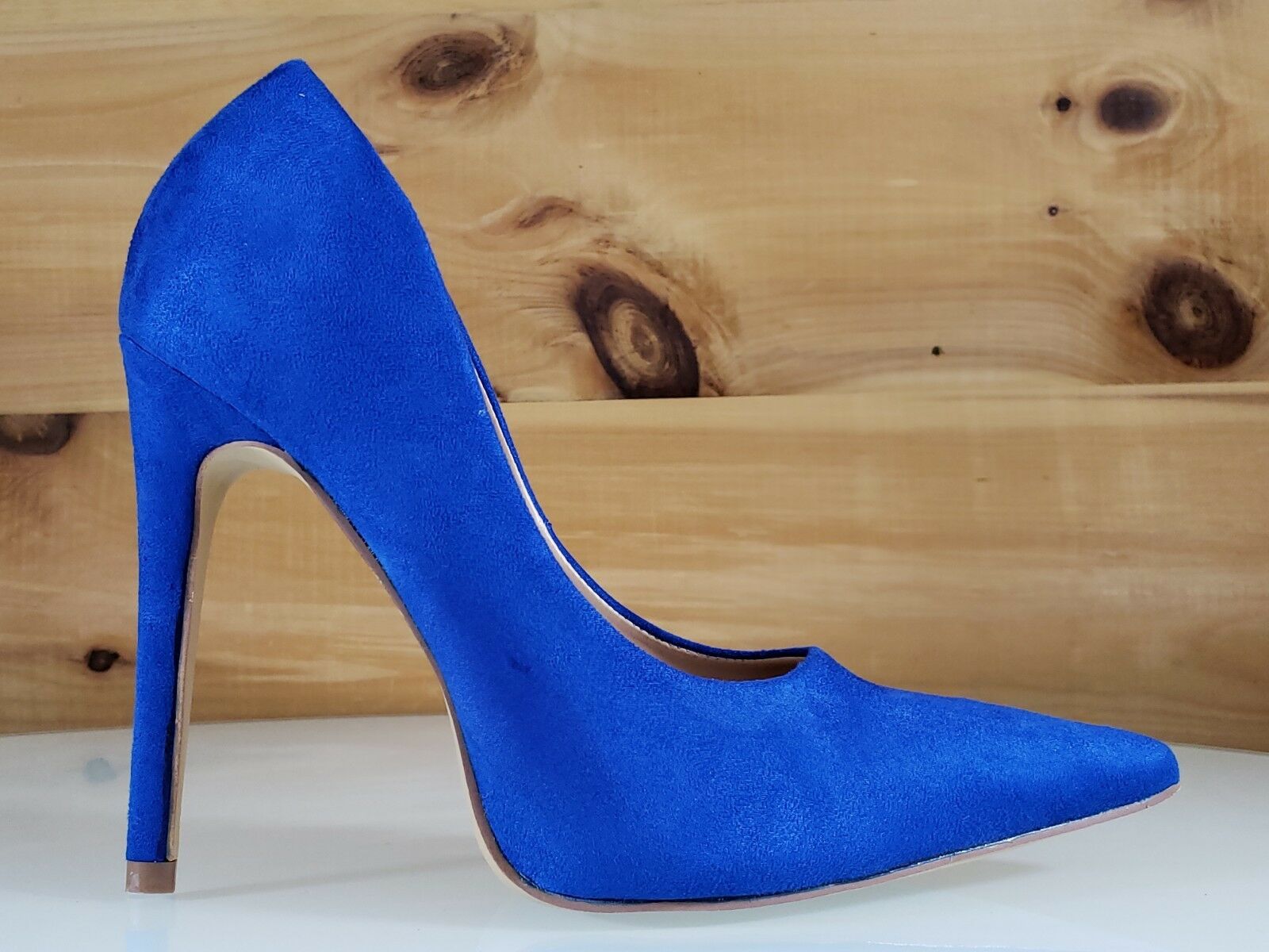 blue pointy heels