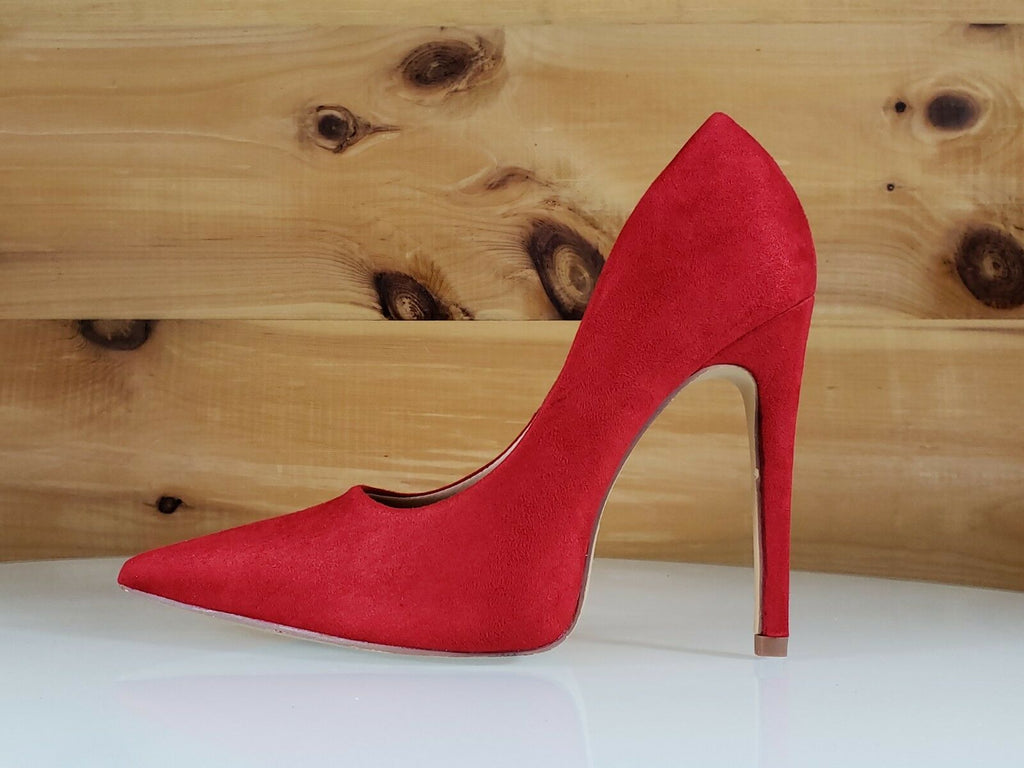Red Cherry Milly Red Vegan Suede Pointy 