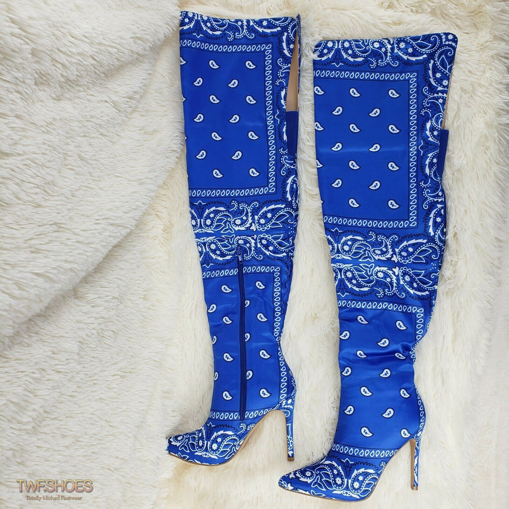 blue bandana boots