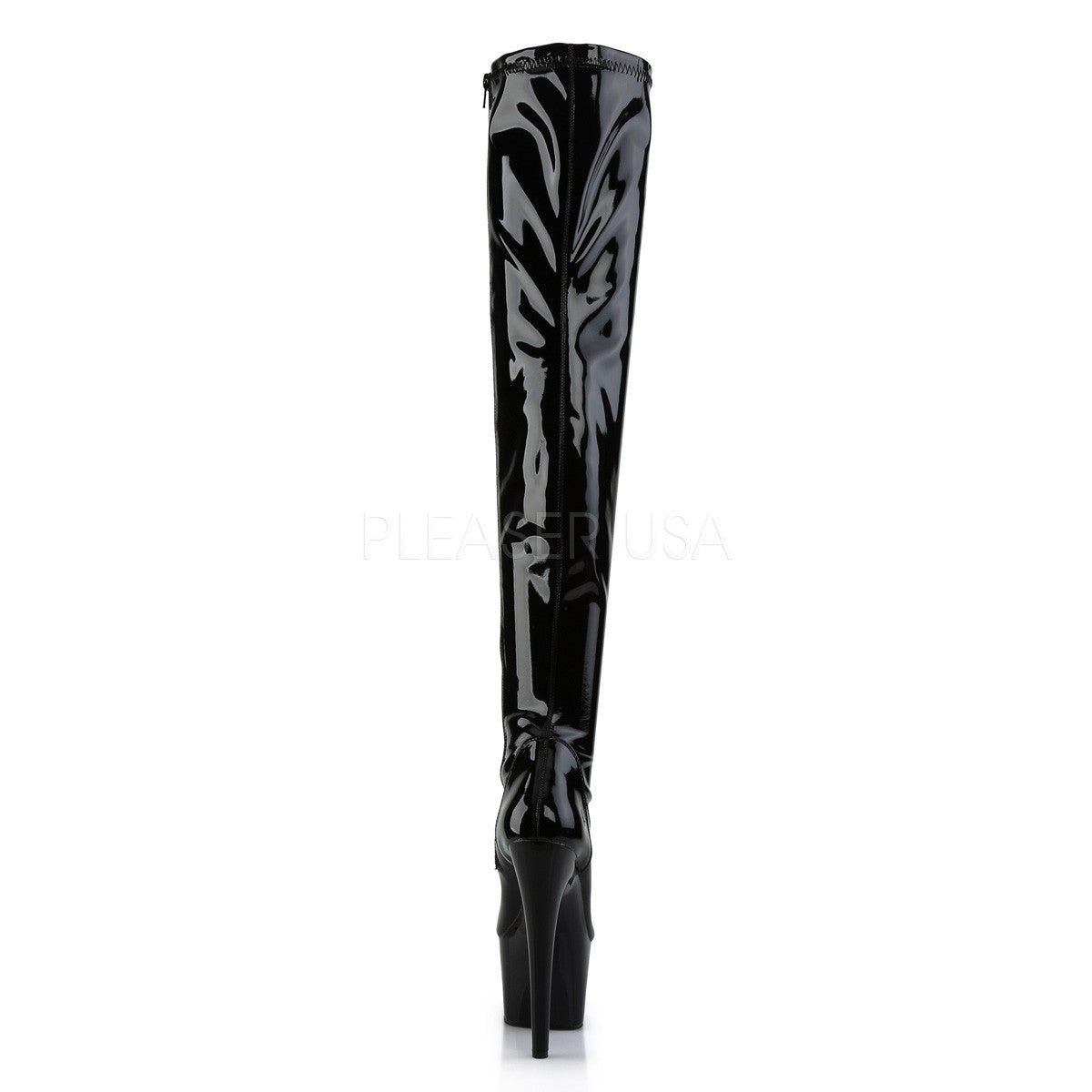 Adore 3000 Glossy Black Stretch Over The Knee Platform Thigh Boot 7 ...