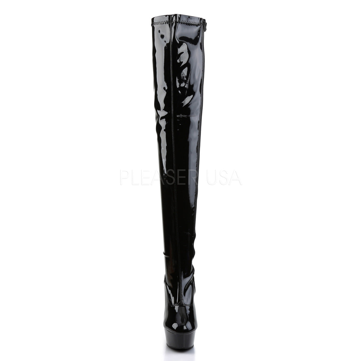 Delight 3000 Stretch Thigh Boot Black Matte Or Patent 6-14 Platform ...