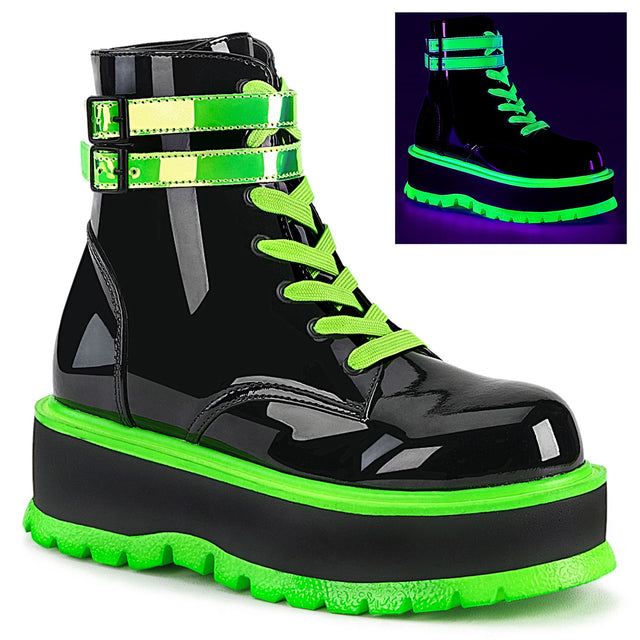 neon platform boots