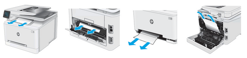 how to remove paper jams in Pro MFPM283fdw