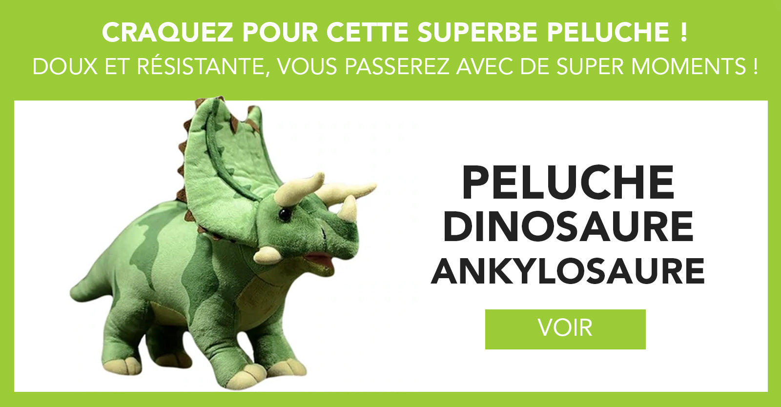 Peluche ankylosaure vert enfant 6 ans