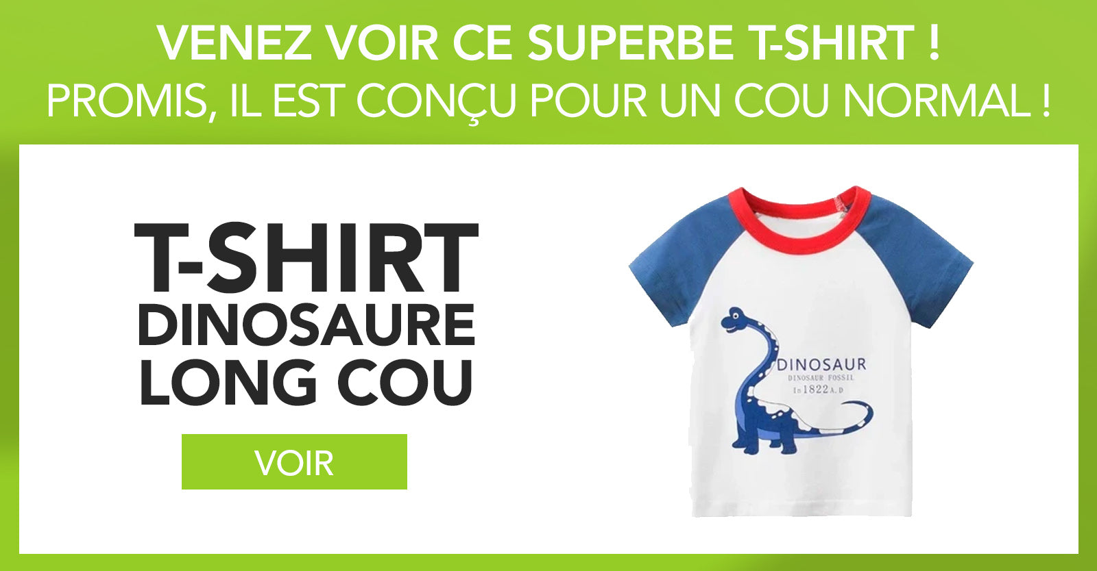 T-Shirt Dinosaure à long cou
