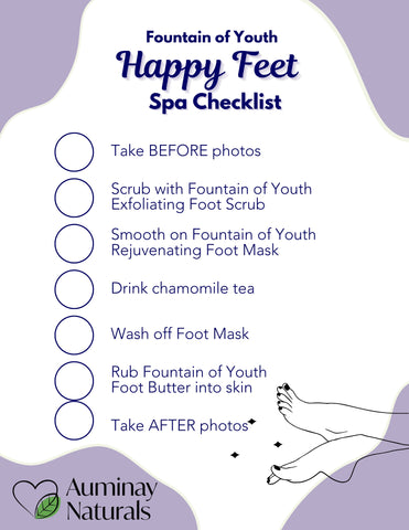 Happy Feet Spa Checklist with Fountain of Youth