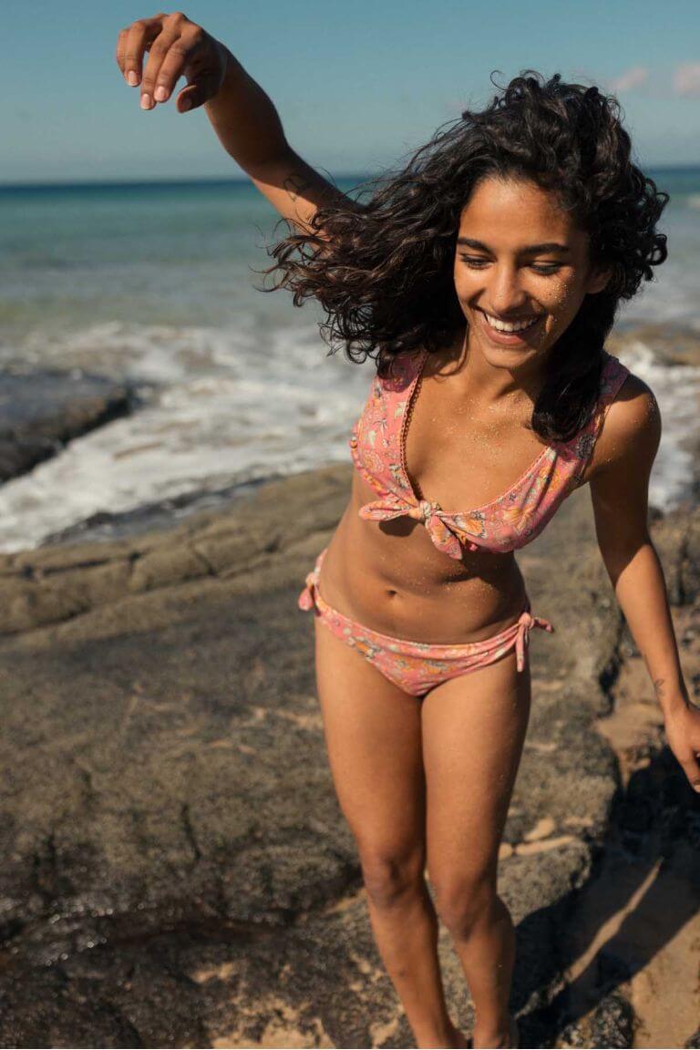 Sustainable women's swimwear and women bikini from recycled polyester in Hong Kong and Singapore. Mini Me swimwear online.