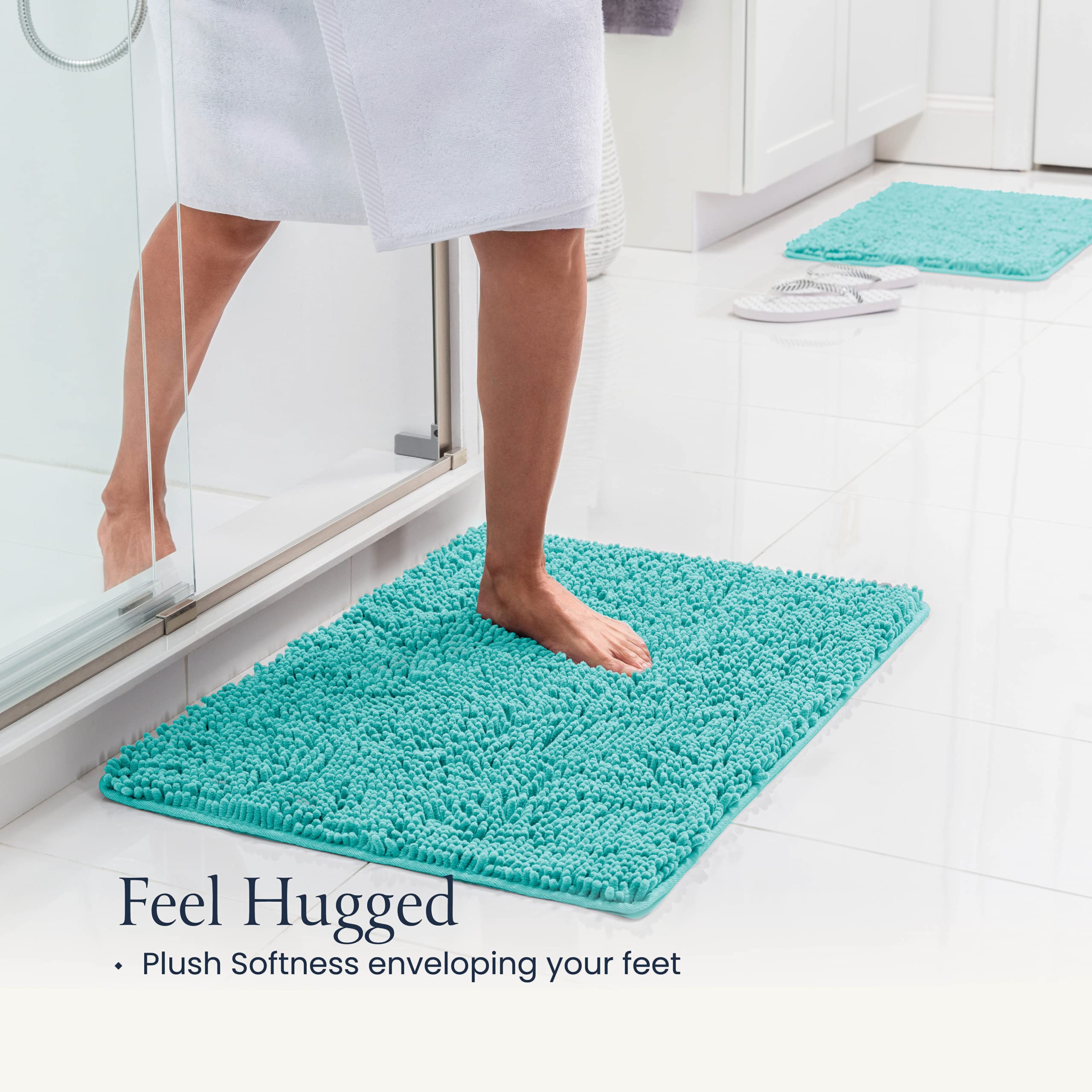 BELADOR Bathroom Rugs Sets 2 Piece - Plush Bath Mat Set Quick-Dry Soft  Chenille Bathroom Mat with Rubber Backing, Absorbant Bathroom Rug Set,  Washable