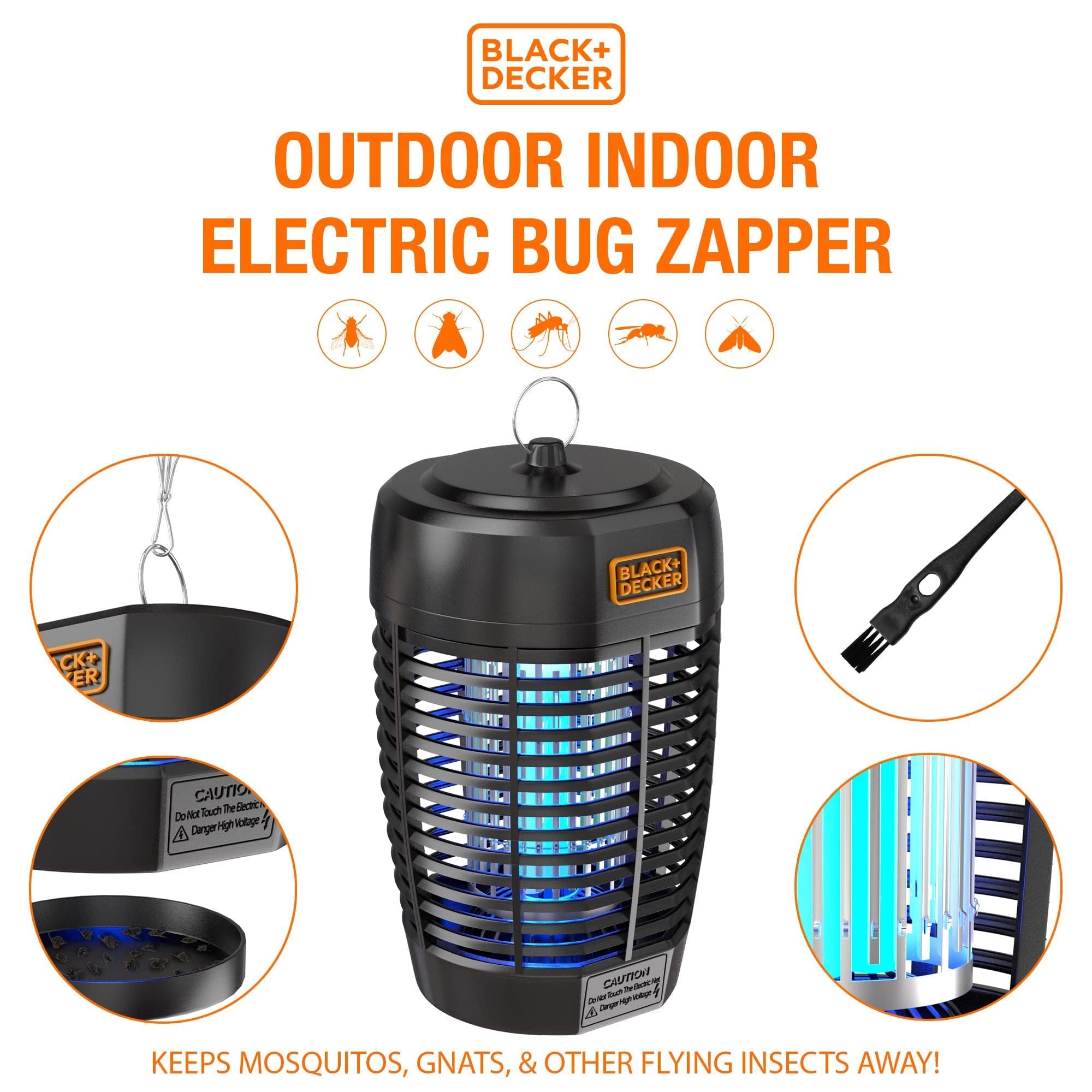 BLACK+DECKER Bug Zapper - 1/3 Acre Coverage - Black - Indoor/Outdoor R