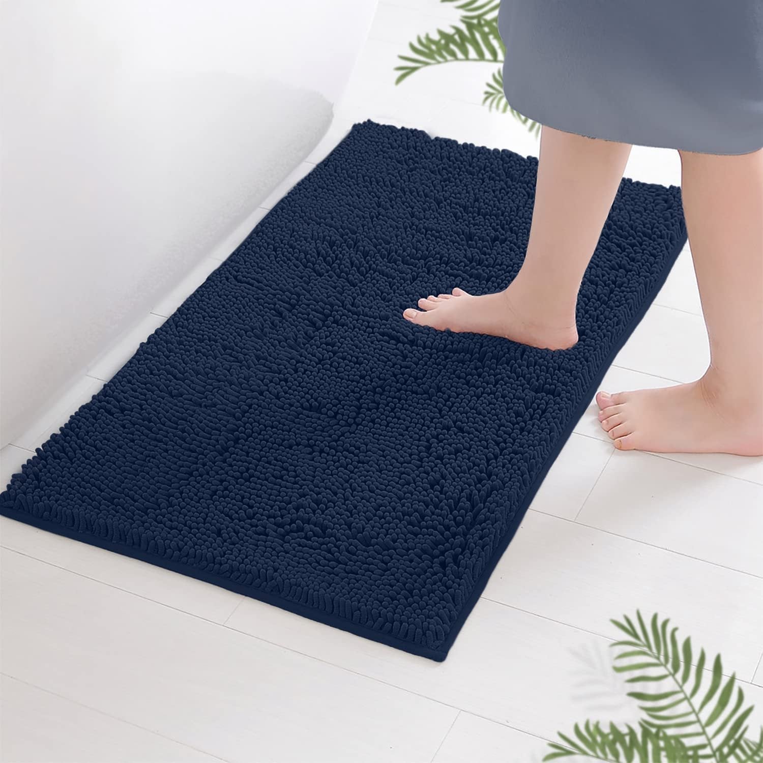 PSBP BEAUTY Bathroom Rugs Set 2 Piece Washable Non Slip Bath Mat Rugs for  Bathroom Extra Soft and Absorbent Fluffy Striped Chenille Bathroom  Accessories (30 x 20 Plus 17 x 24 Beige) 30 x 20 Plus 17 x 24 Beige