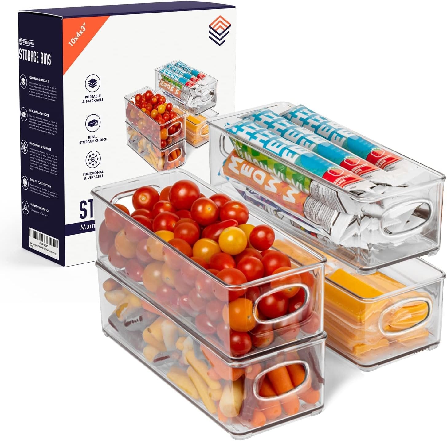 ClearSpace Plastic Storage Bins – Perfect Kitchen Organization or Pantry  Storage – Fridge Organizer, Pantry Organization and Storage Bins, Cabinet