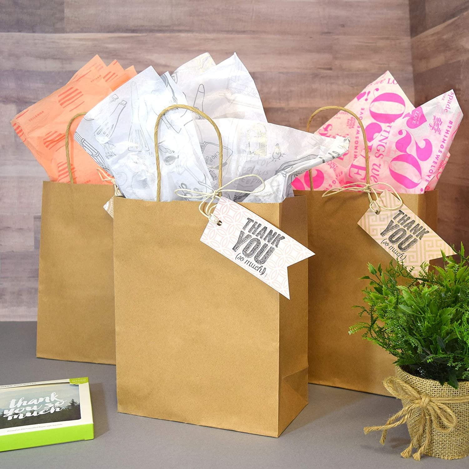 Prime Line Packaging Brown Paper Bags - 16x6x12 Inch (100 Pack) with H