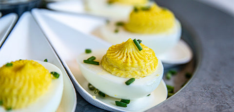 Classic Deviled Eggs on Deviled Egg Spoons