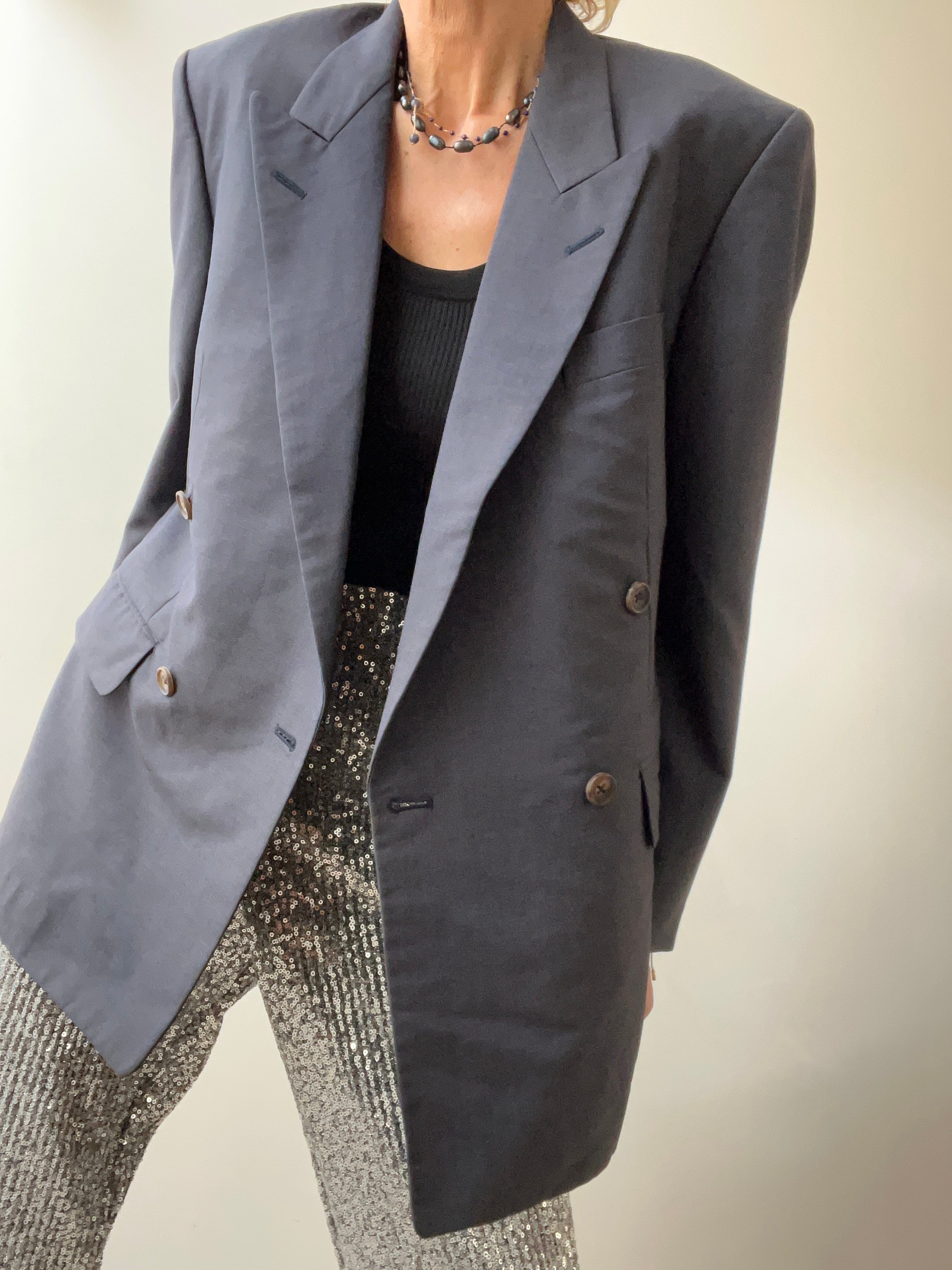 Deep Navy Double Breasted Blazer | Jetsetbohemian