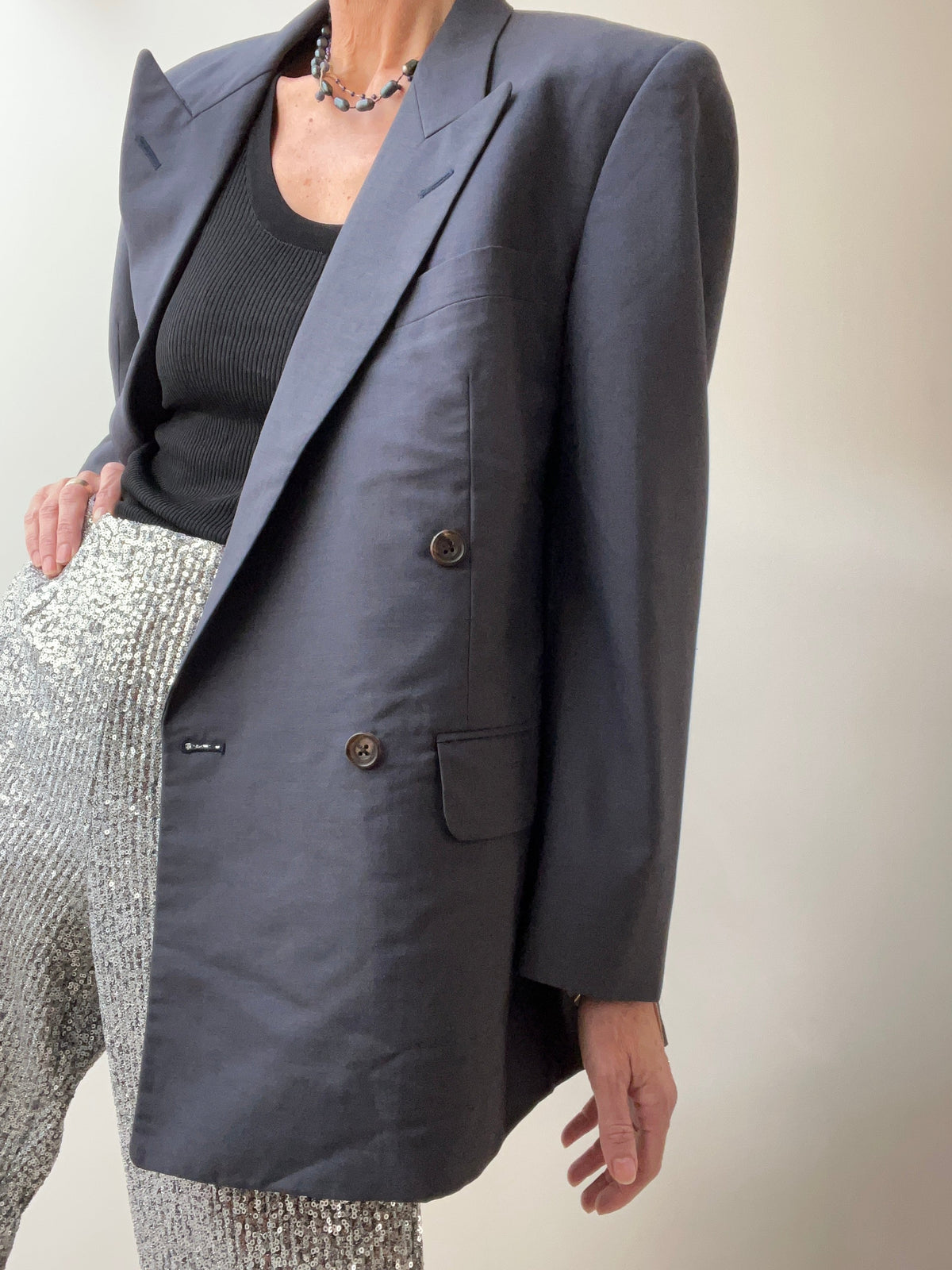 Deep Navy Double Breasted Blazer | Jetsetbohemian