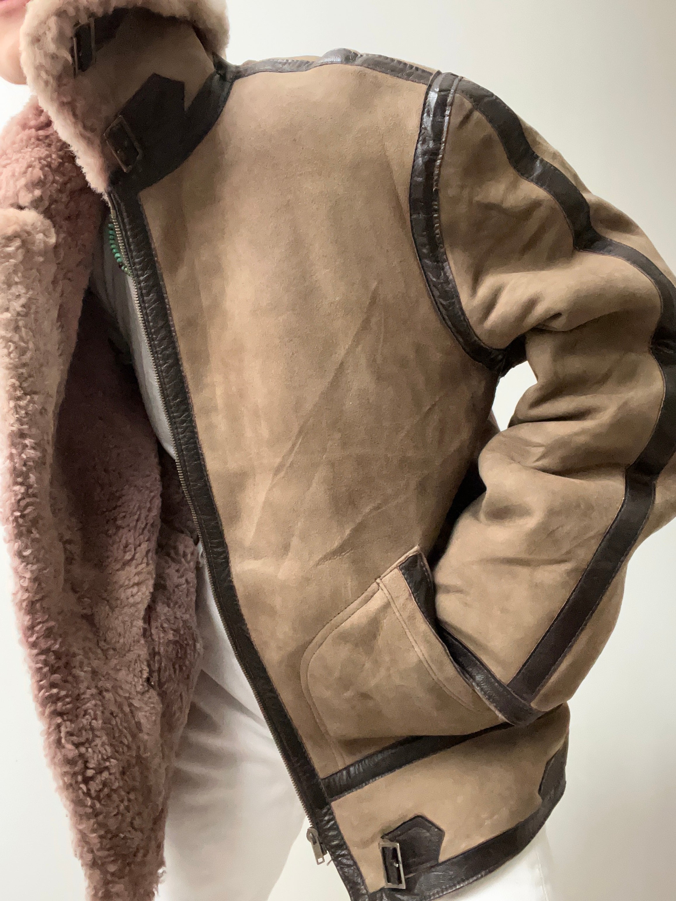 Pink Hue Classic Shearling Jacket | Jetsetbohemian