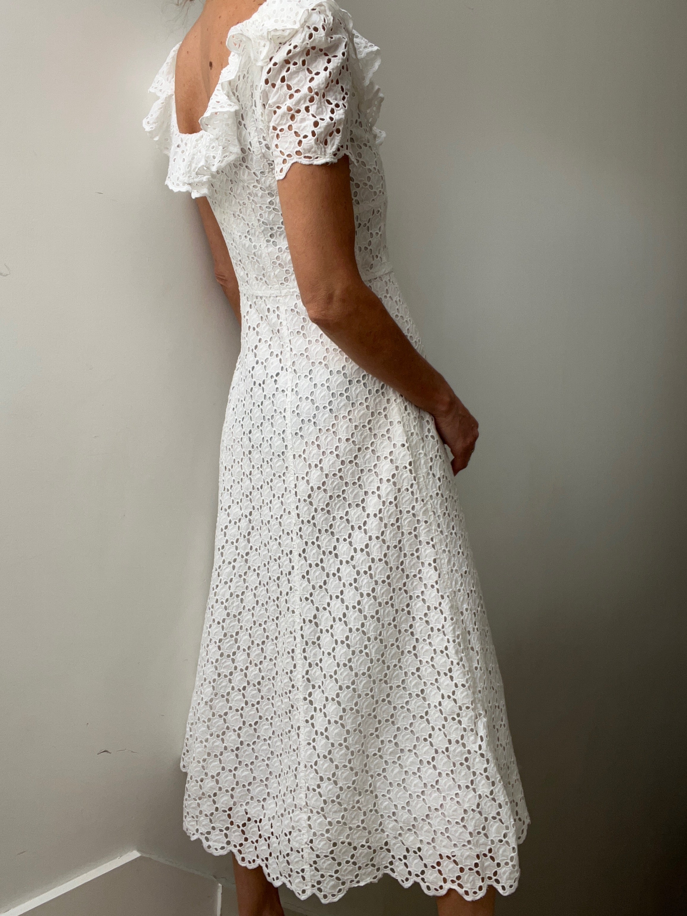 Ralph Lauren Linen Eyelet Midi Dress | Jetsetbohemian