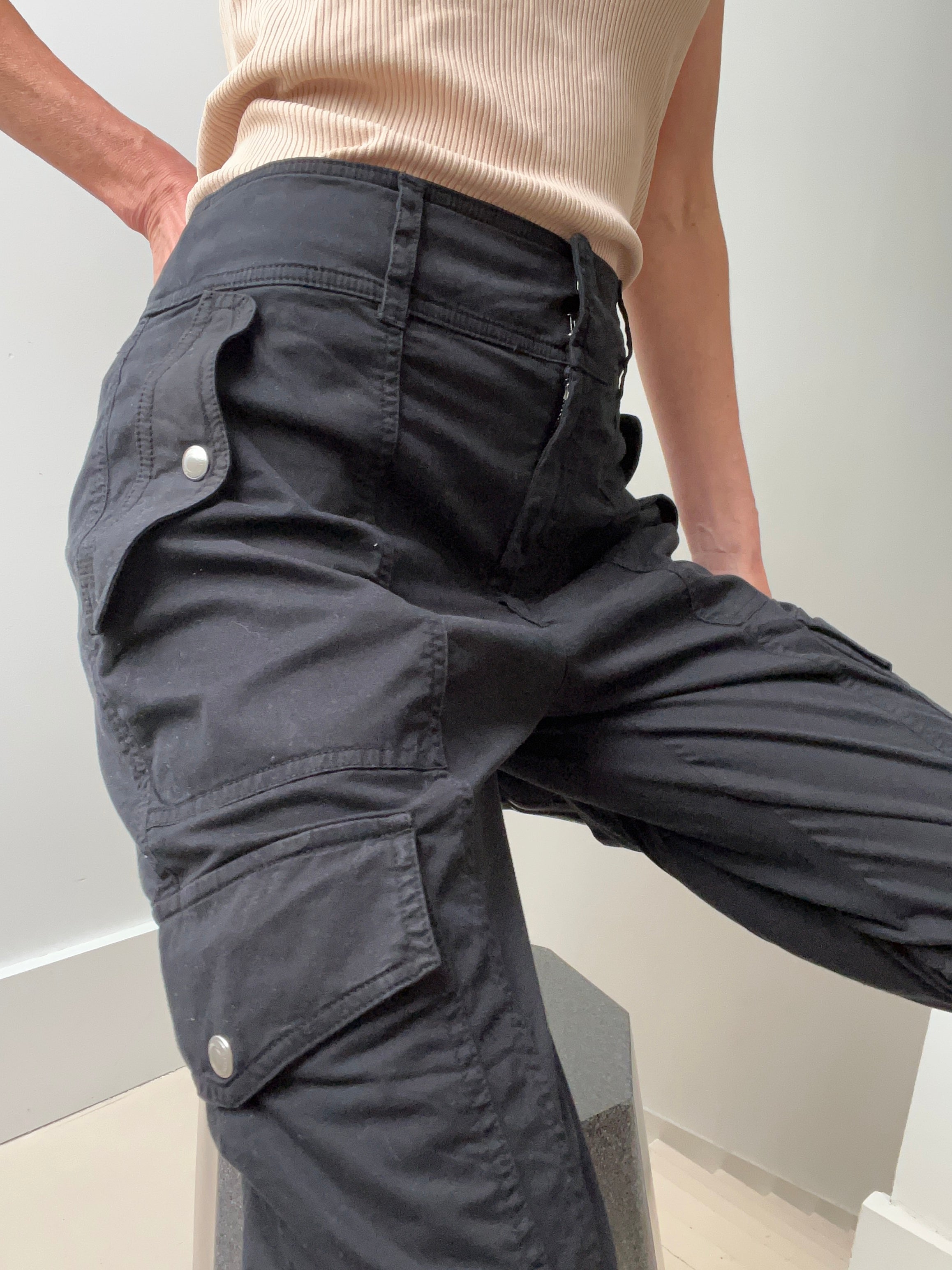 Ralph Lauren Cotton Cargo Pants Black | Jetsetbohemian