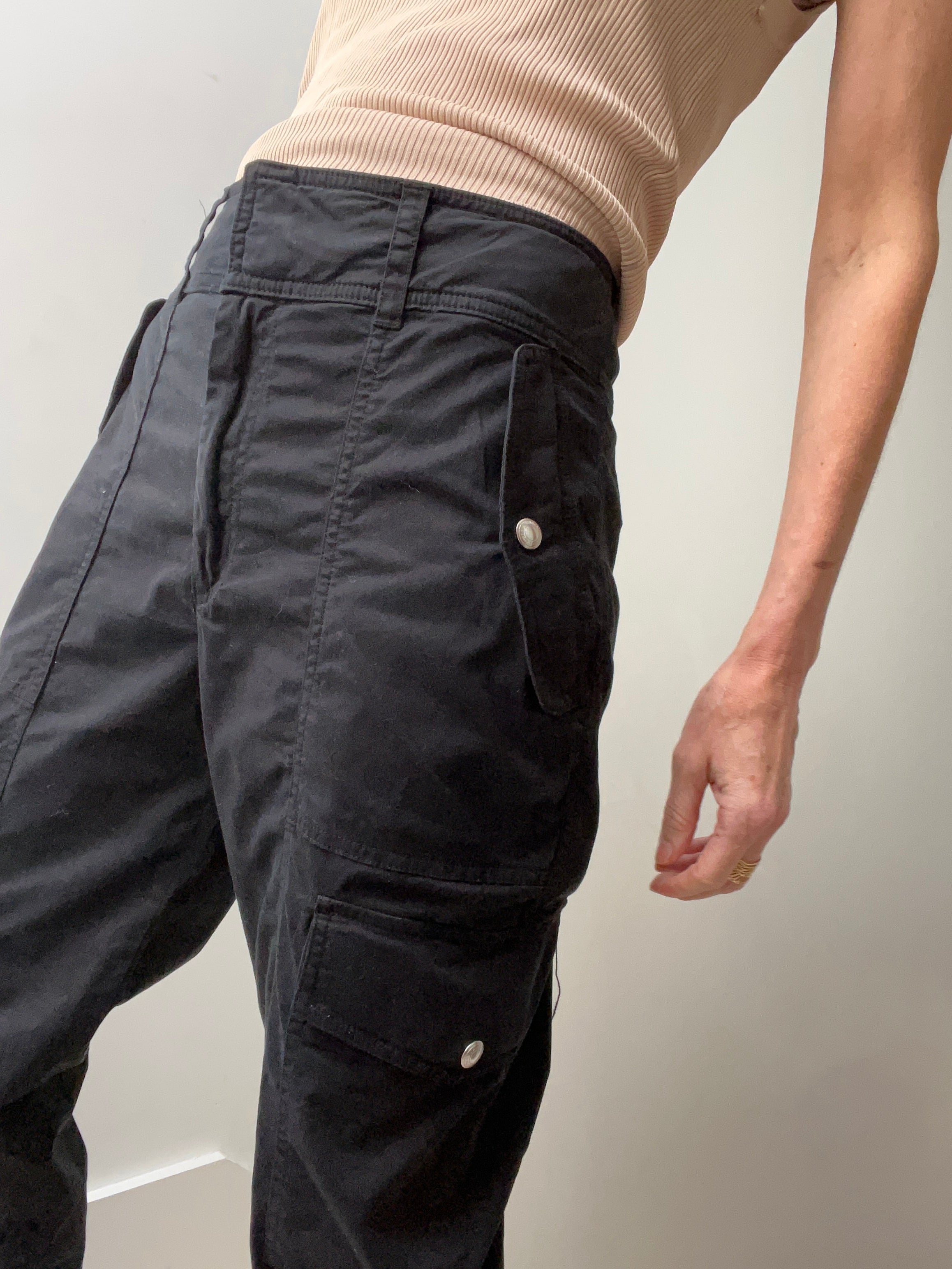 Ralph Lauren Cotton Cargo Pants Black | Jetsetbohemian