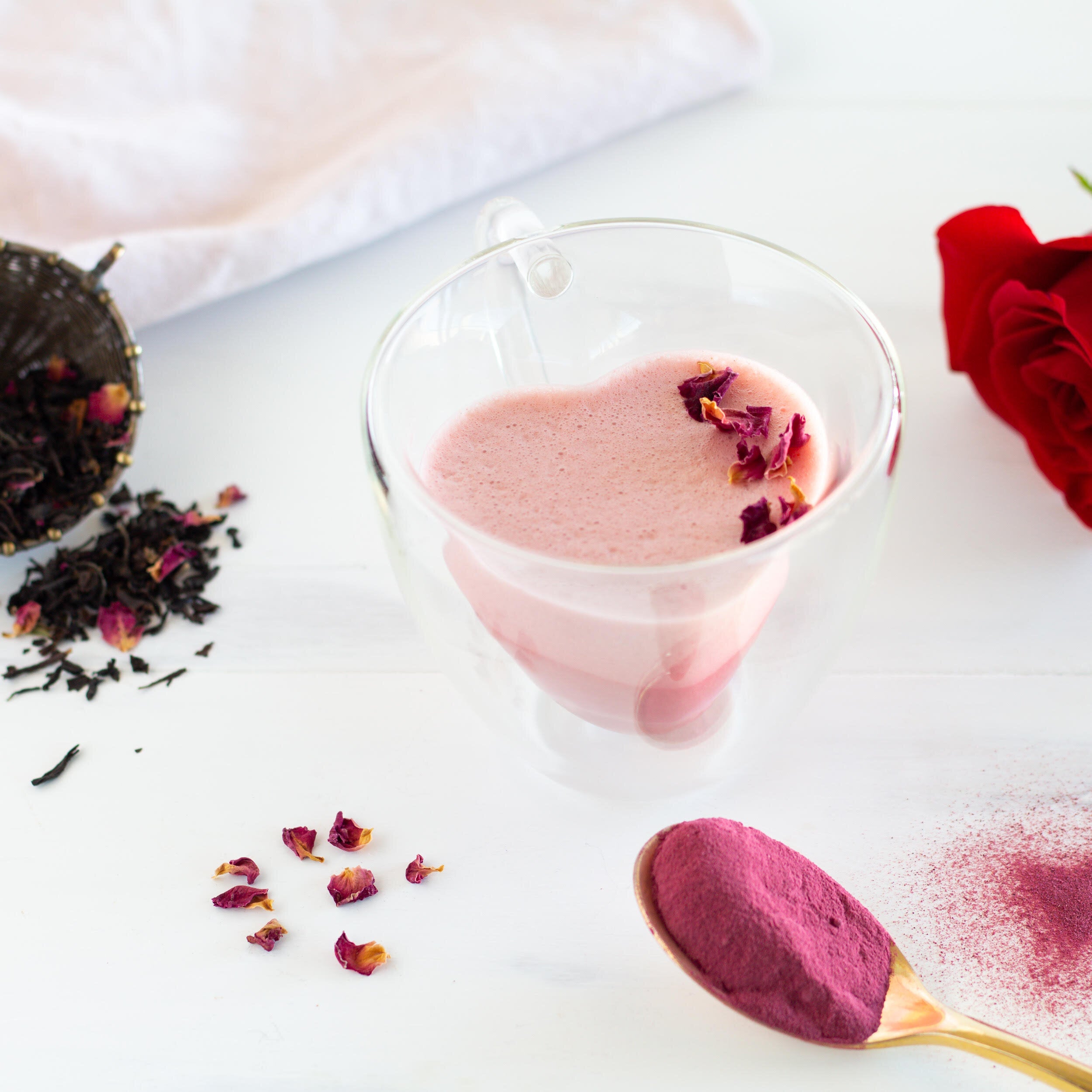 Organic Pink Rose Petal Powder Tea