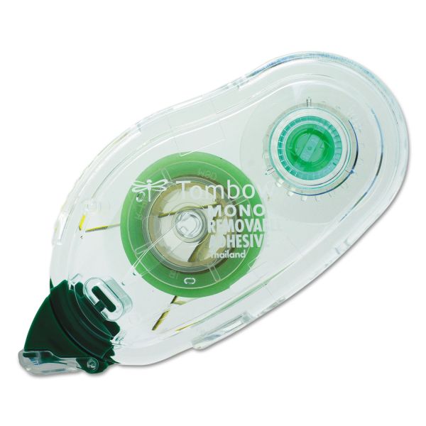Tombow MONO Removable Adhesive Refill, 0.33" x 39.33 ft, Dries Light Green