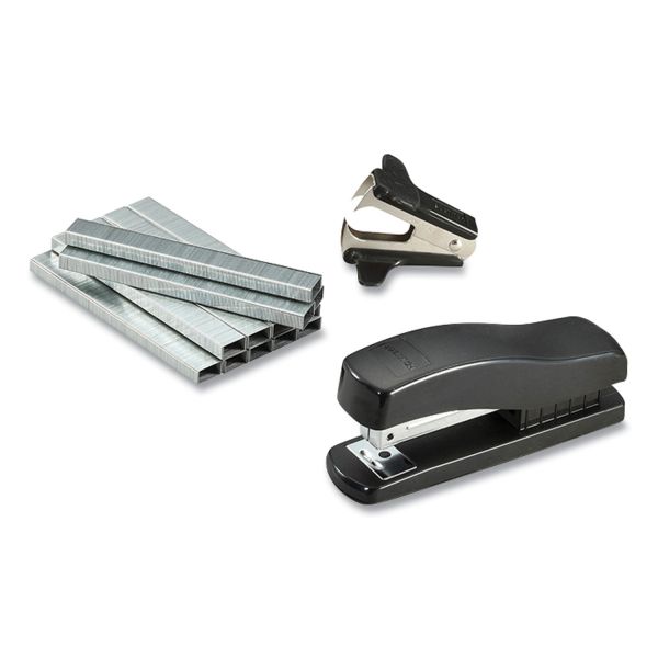 Bostitch Compact Half-Strip Desktop Stapler, 20-Sheet Capacity, Black