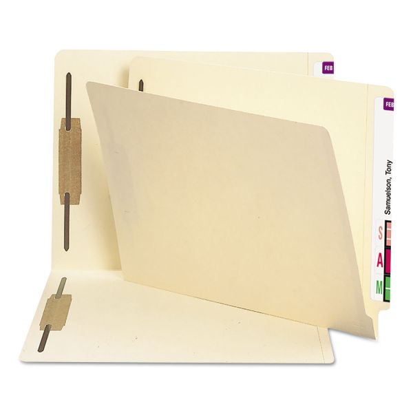 Smead Manila End Tab 2-Fastener Folders with Reinforced Tabs, 0.75" Expansion, Straight Tab, Letter Size, 11 pt. Manila, 250/Box