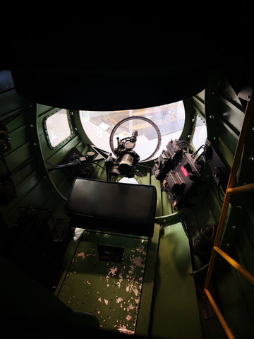 Avro Lancaster Bomber interior bomb aimer at Avro museum