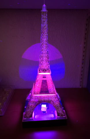 revell 3d puzzle led Eiffel tower purple light