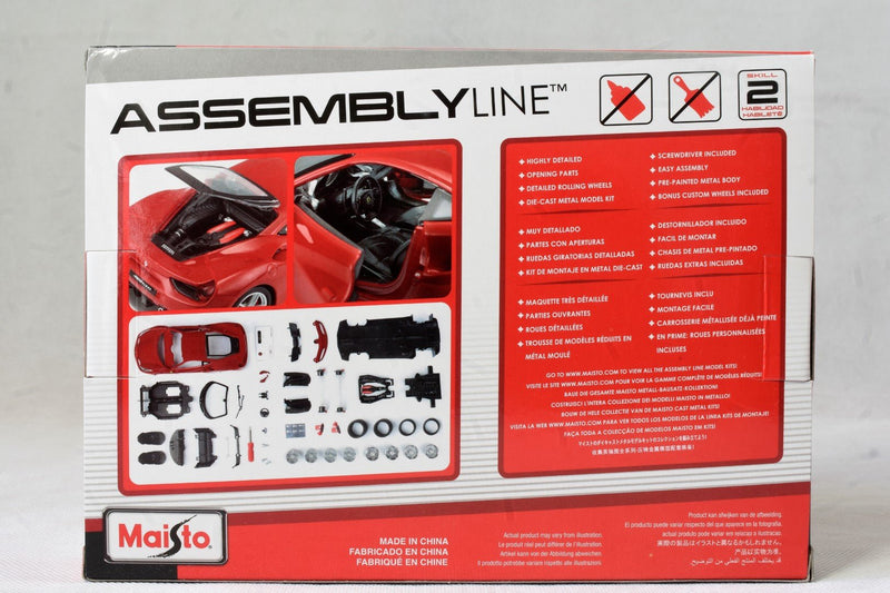 Maisto Assembly Line Ferrari 488 GTB 1/24 diecast model kit back