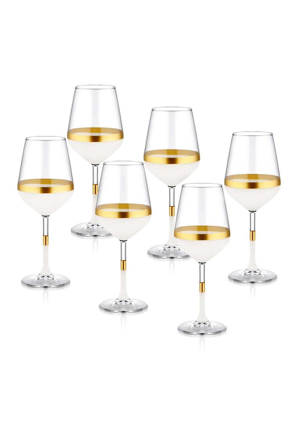 Gina Collection Silver Slanted Wine Glasses (Set of 6) – Rozi