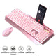 Mechanical Gaming Sets Keyboard Mouse Headset Combos Cute Pink Mechanical Teclado 3200 DPI Optical Mouse Headset for PC Gamer - Ecart