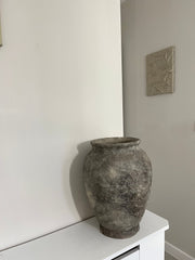 Earthy papier mache rustic pot vase