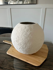 Large round papier mache vase