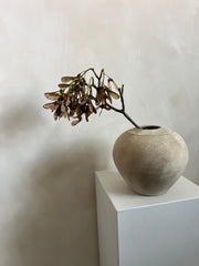 warm beige textured rounded vase