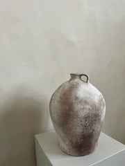 textured rustic beige earthy pot/vase