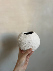 irregular papier mache small vase textured