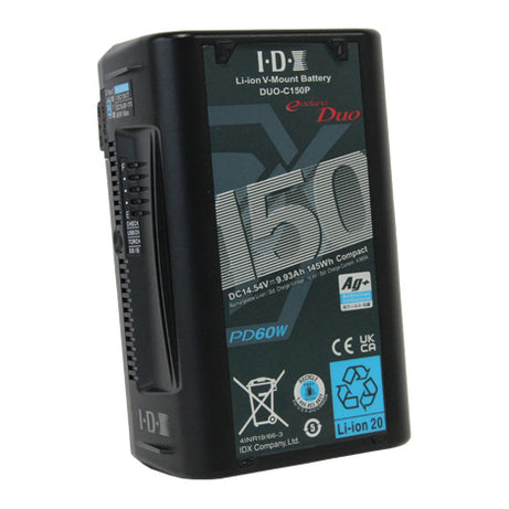 IDX DUO-C150P PD規格対応 Vマウントタイプリチウムイオンバッテリー(150Wh)